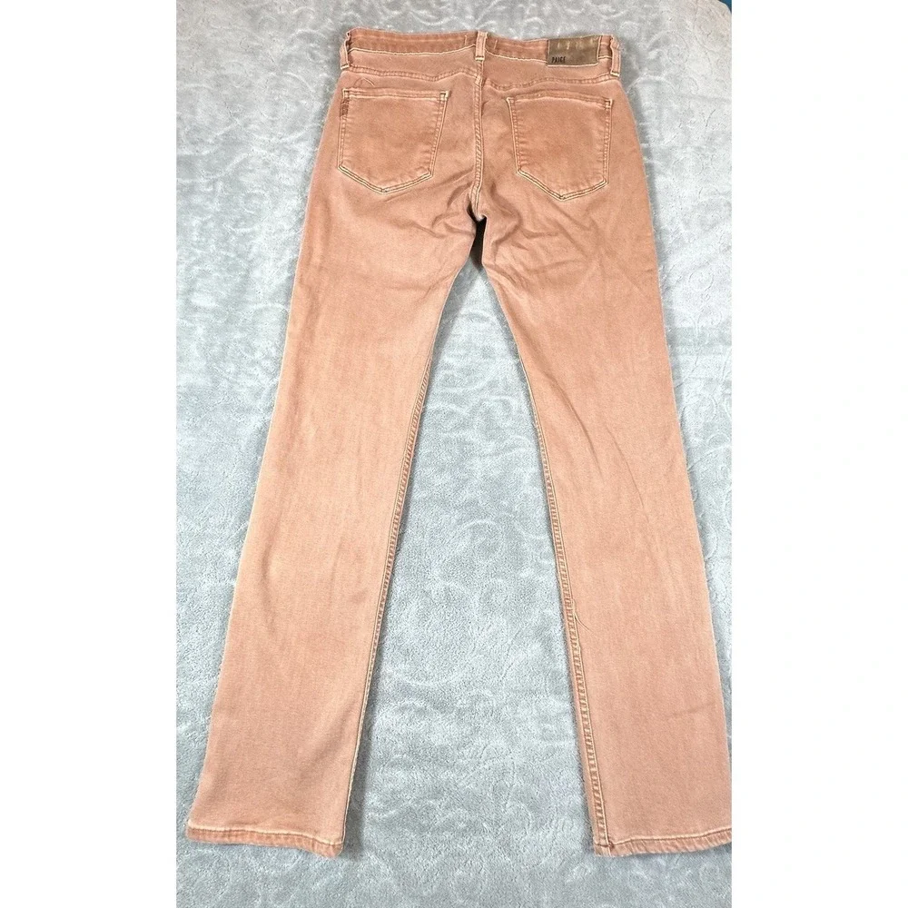 PAIGE FEDERAL Mens 31x32 Rust Brown Wash Jeans Pants Stretch Soft Slim Straight